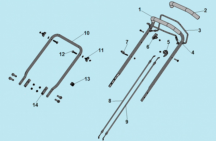 1 РУЧКА - ТРОС ГАЗА Газонокосилка CHAMPION LM4840