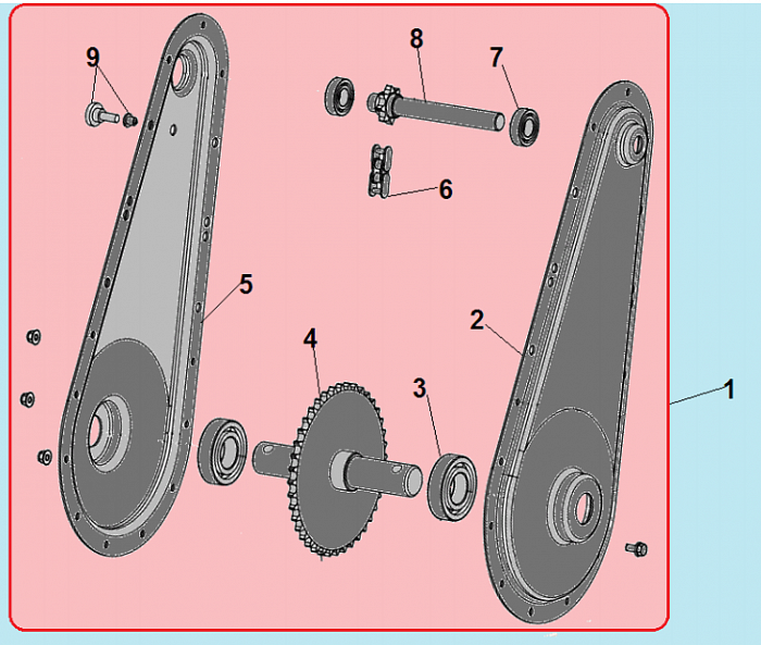 4 РЕДУКТОР - ШЕСТЕРНИ - ЦЕПЬ КУЛЬТИВАТОР CHAMPION ВC7712