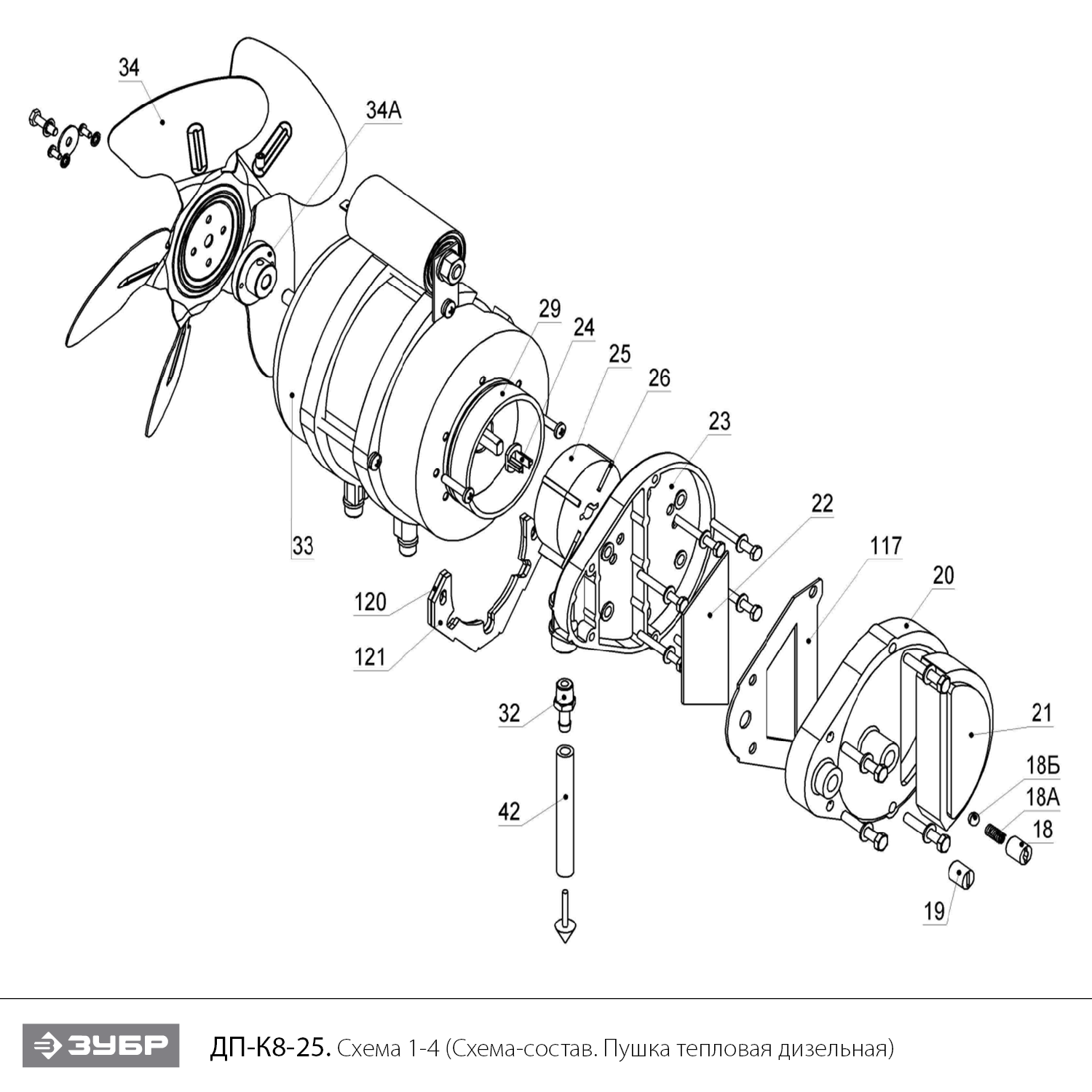 Пушка дизельная прямого нагрева, К8 ДП-К8-25